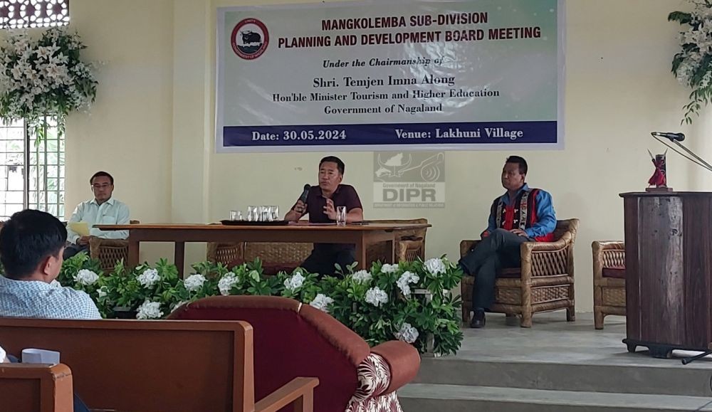 ADC Mangkolemba, T Lankonsen Tsanglao addressing the SDPDB meeting at Lakhuni village, Mokokchung on May 30. (DIPR Photo)